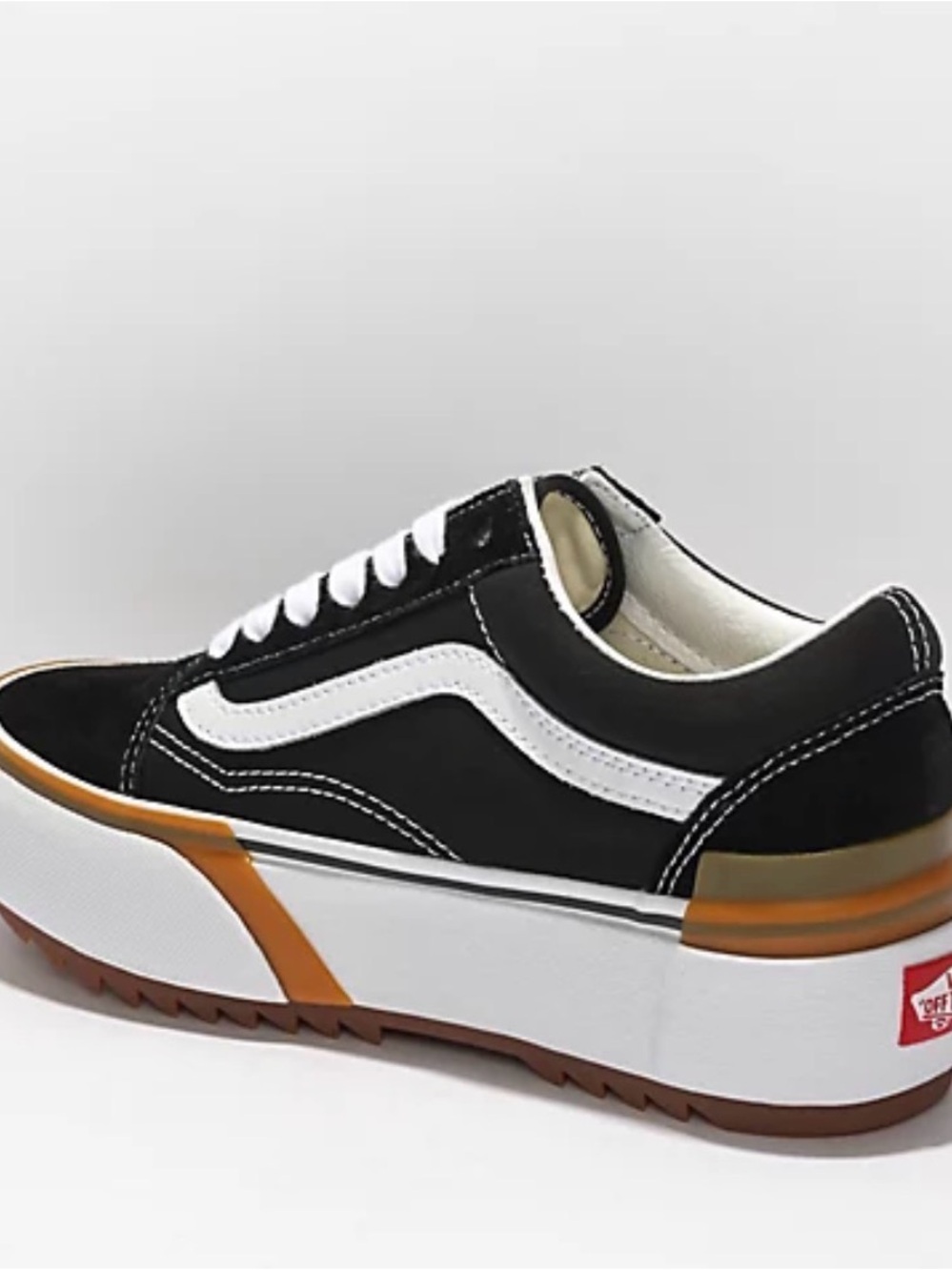 Vans Old Skool Stacked Black & White Platform - size 5
